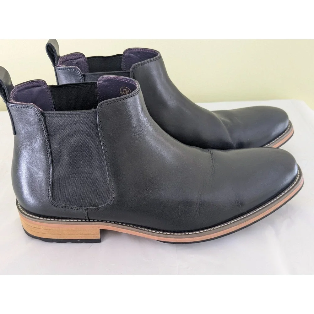 JACK THREADS JT Chelsea Ankle Boots Men's Sz 9 Black Leather Pull On KIMBO